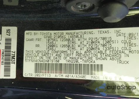 2013 Toyota Tacoma from USA, damaged, VIN 5TFNX4CN4DX019180